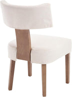 Linen Dining Chairs Set of 2 with Seat Covers, Modern Dining Chairs with Wood Legs, Farmhouse Fabric Upholstered Dining Room Kitchen Side Chairs, Beige