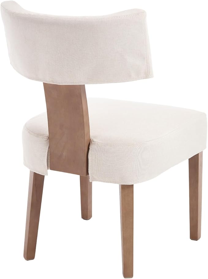 Linen Dining Chairs Set of 4 with Seat Covers, Modern Dining Chairs with Wood...