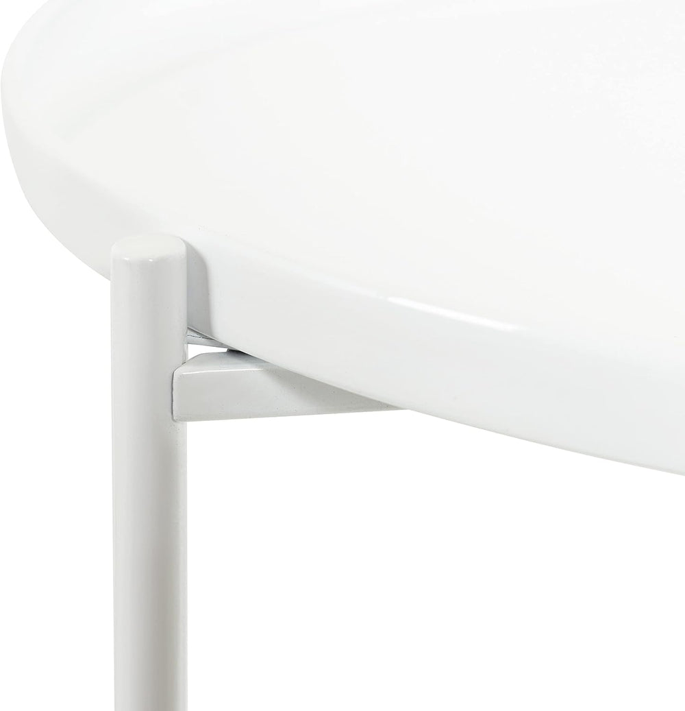 Kate and Laurel Ulani Modern Nesting Side Table, Set of 2, White, Sophisticat...