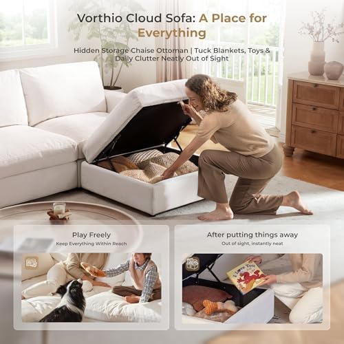 Cloud Couch Sectional 146.5'' Oversized Modular Deep Seat Sofa Bed Co...