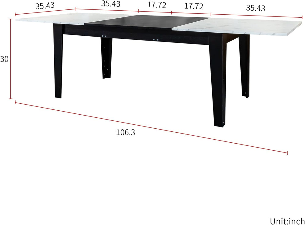 KEIKI 70.87”-106.3”L Extendable Dining Room Table for 6-10 People, Wood Moder...