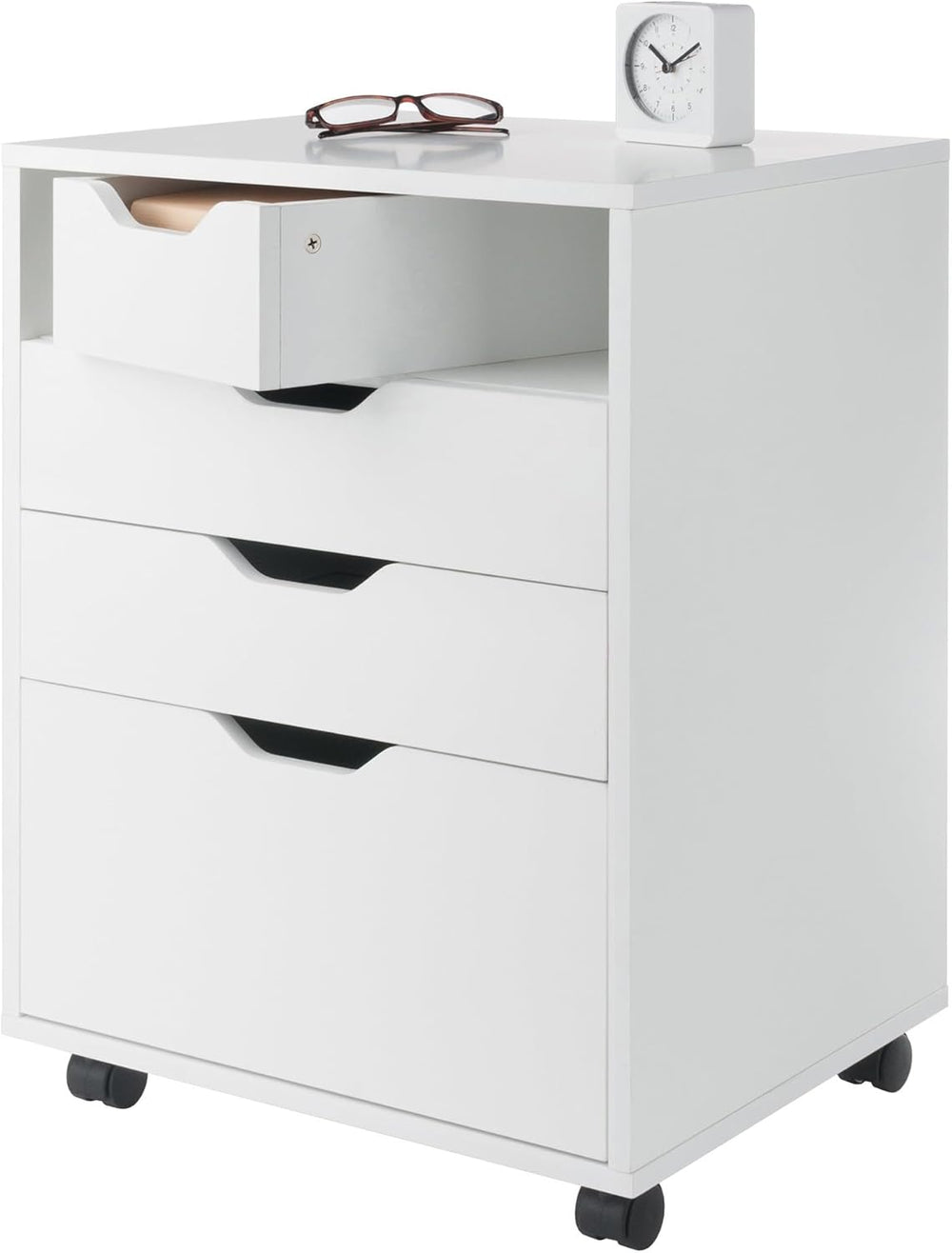 Winsome Halifax Mobile Storage Cabinet with 5 Drawers in White, Stylish &...