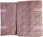 Portable Jewelry Roll Untangled Secure Necklace Travel Storage Bag Displays Holder 16 Chain (Embroidery Pink Velvet)