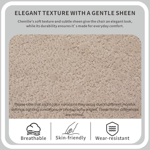 54.9''W Oversized Accent Barrel Chair, Upholstered Chenille Comfy Couch Sofa with 5 Pillows for Bedroom, Living Room, Apartment, Studio, Wheat.