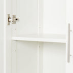 LUMISOL Modern Kitchen Pantry Cabinet with 2 Doors, Buffet Cupboards Sideboard with 4 Storage Spaces, Kitchen Hutch for Living Room Dining Room, White