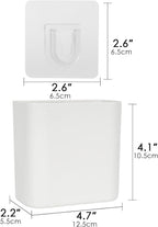 Multipurpose Wall Mount Toothbrush Holder, Self Adhesive Toothbrush Storage Organizer for Shower, Toothbrush Hanger for Toothpaste, Comb, Facial Cleanser (White)