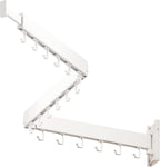 Wall Mounted Clothes Drying Rack, Collapsible, Folding, Retractable - Clothes Hanging Rack (Hooks, White)