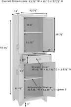 HomeStock Kitchen Pantry Cabinet - Large Storage, Adjustable Shelves, Distressed Gray Finish