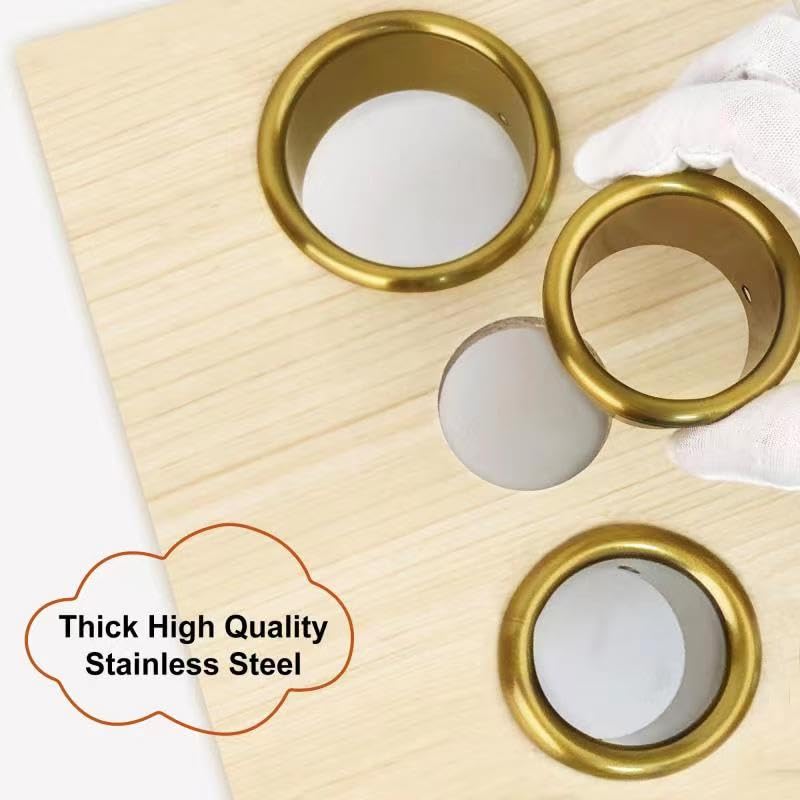 Hair Dryer Holder, Salon Hair Styling Station Organizer, 3pcs (Golden, Stainless Steel, Heat & Burn Resistant, Diameter: 3'' & 2'')