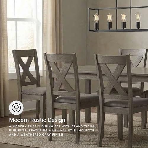 Signature Design by Ashley Caitbrook 7-Piece Dining Set, Gray Wash