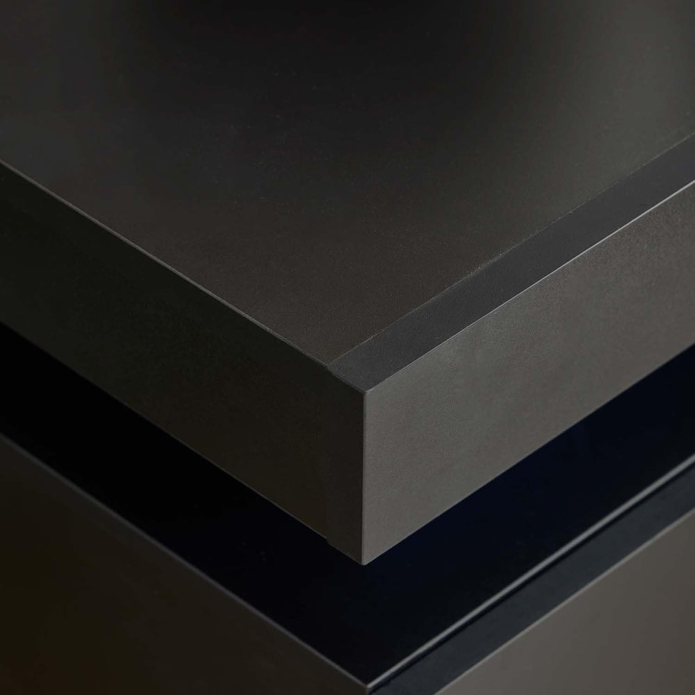 Black Nightstands Set of 2, LED End Table for Bedroom, Modern Bedside Table w...