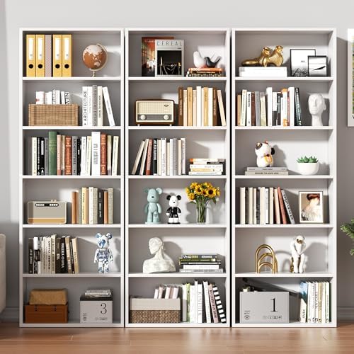 Shintenchi Bookshelf,6-Tier Open Bookcase and Bookshelves,6 Shelf Display Sto...
