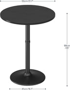 HOOBRO 2 Pcs Round Bar Table, 35" Tall Pub Table, with Non-Slip Base for Narrow Space, Bar Height Table for Kitchen, Easy to Assemble, Black BB57BTP201