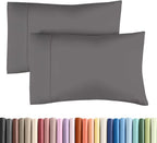 Standard Pillow Cases - 2 Pack - Super Soft Pillowcase Covers - Envelope Enclosure - Hotel Quality Pillow Protectors - Wrinkle Free, Shrink & Stain Resistant - Machine Washable - 20" x 26" (Dark Grey)