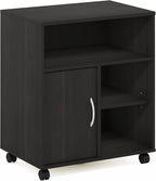 Furinno Econ Home Office Under Desk Printer Holder with Wheels, Espresso, Cabinet