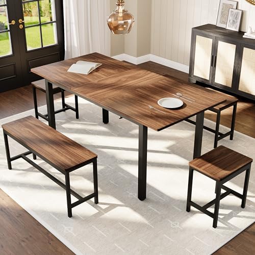 GarveeHome 5-Piece Dining Table Set for 4-8 People, 63 in Large Extendable Ki...