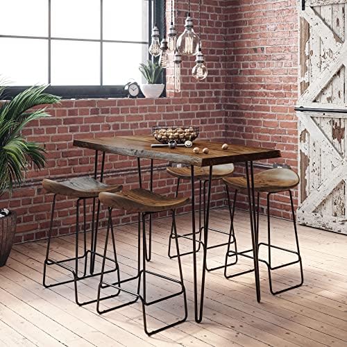 Jofran Nature's Edge 52" Farmhouse Dining Table - Solid Wood Counter...