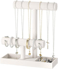 Bracelet and Necklace Holder,Velvet Jewelry Necklace Display Organizer Stand,bracelet Holder for Selling,Bracelet and Necklace Storage Tree (Style 2（Beige）)