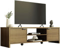 Madesa TV Stand with Cabinet Storage and Open Shelves for 55, 65 Inch Media Storage Gaming Media Console Living Room Entertainment Center Modern Wooden Television Cabinet - Rustic
