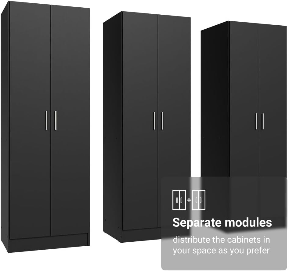 Madesa Kitchen Pantry Set Storage Cabinet 70" L 6 Doors 12 Utility Shelv...