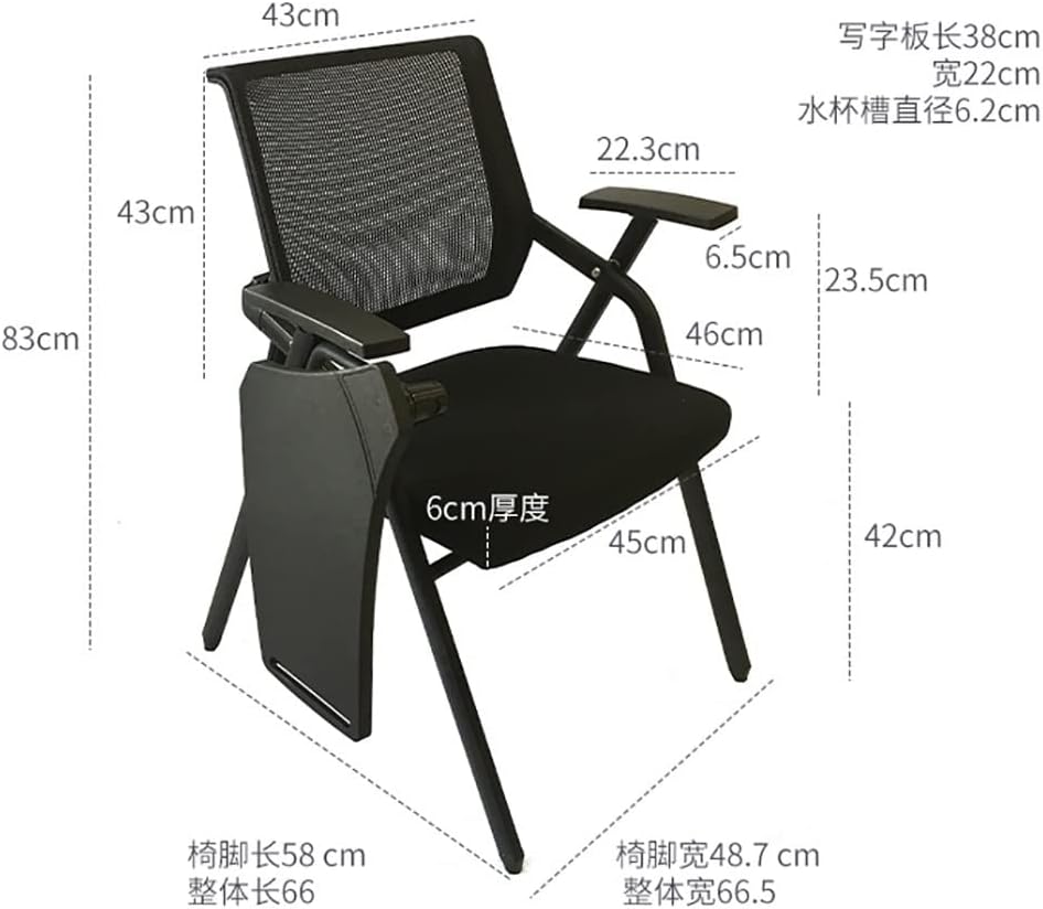 Ergonomic Folding Mesh Chair with Armrest Lumbar Support and Metal Frame Office Conference