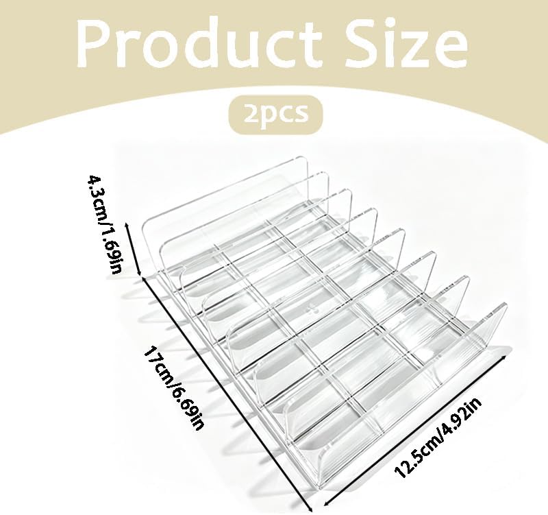 2 Pcs Clear Acrylic CD Holder, DVD/CD Display Rack & Storage Box Holds up to 14 Standard DVD Cases for Media Shelf Storage and Organization