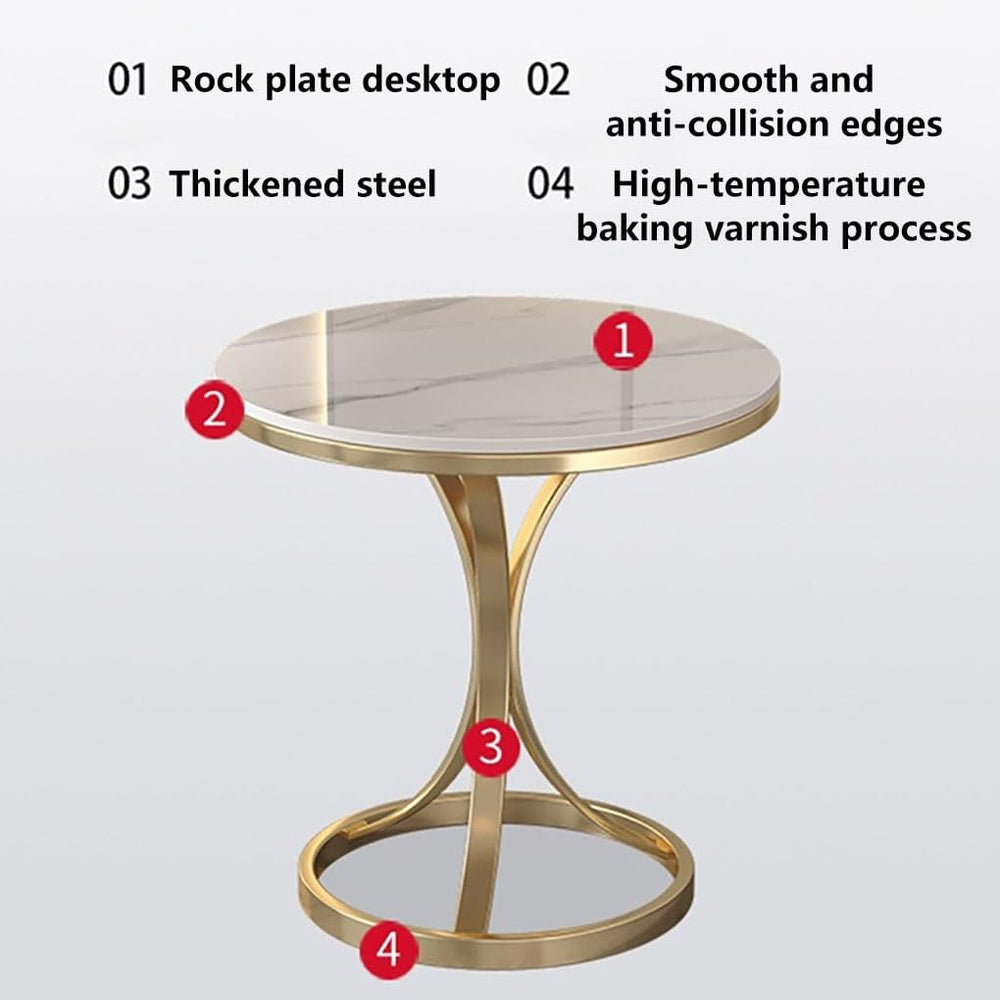 Small Round Table, Couch Side Table, Nightstand, TV Tray Table for Living Roo...