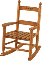 Miles Kimball Personalized Child's Natural Rocker -Wood, Black Font