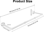 Industrial Iron Pipe Clothes Hanging Bar DIY Wall-Mounted Garment Rack Heavy Duty Clothing Rack for Bedroom, Laundry Room, Closet Storage (White 36 inch)