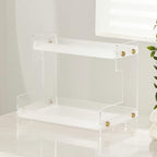 Bathroom Organizer Countertop,2 Tier Bathroom Counter Organizer Kitchen Spice Rack Cosmetic Organizer,Countertop Storage Shelf for Bathroom, Kitchen, Living Room, Bedroom, Dressing Table