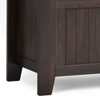 SIMPLIHOME Acadian 2-Seater Storage Bench and Cabinet Set in Brunette Brown