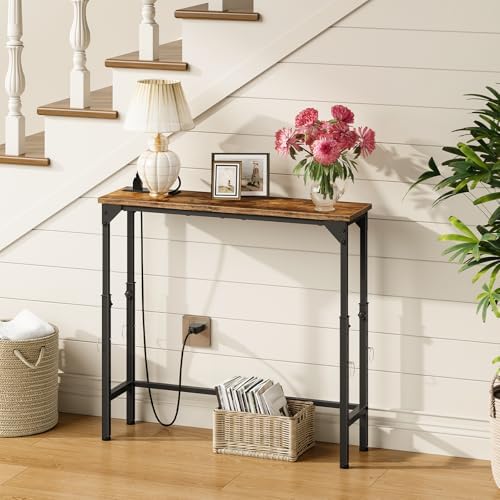 CHOEZON 29.5" Narrow Console Table with Adjustable Height (21.1"-29...