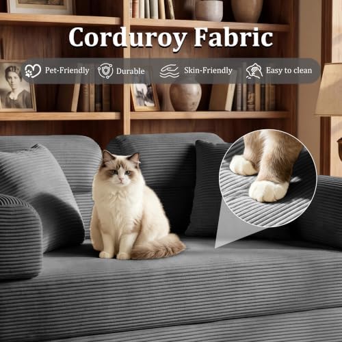 Convertible Sofa Bed with High Backrest Headrest Boneless Loveseat Sleeper Folding Couch Bed with 4 Pillows Futon Couch for Bedroom,Apartment Living Room, No Assembly (Pink, 59.0” Hight Backrest Sofa)