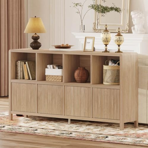 FATORRI 8 Cube Storage Organizer Bookshelf with Storage, 57 Inch Horizontal B...