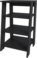 Geelife 30" High 4-Tier Ladder Shelf Organizer for Bathroom, Side Table, Living Room in Black, Particle Board