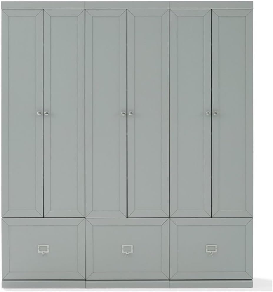 Pemberly Row Modern Wood/Metal Pantry Closets, 74" H x 66" W x 12.5...