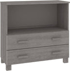 Light Grey Sideboard with Solid Pine Wood and MDF Construction, Modern Storage Cabinet for Living Room or Dining Room, 4-Drawer Furniture Piece with Smooth Finish and Durable