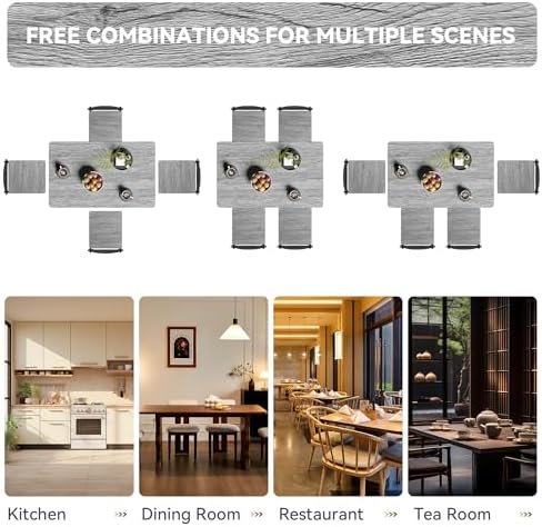 Rectangular Dining Room Table Set with 4 Chairs, Space-Saving Kitchen Table S...