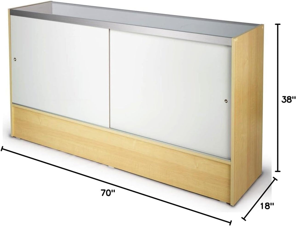 Only Hangers Full Vision Display Showcase, Collectible Display 72 Inches Wide - Maple