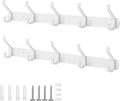 Coat Rack Wall Mount,17.3 in Wall Hooks for Hanging, Coat Hanger Wall Mount Towel Rack Hat Rack for Wall with 5 Hooks for Entryway, Bedroom, Bathroom (White,5Hooks-2Pack)