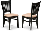 East West Furniture LGVA9-BLK-C 9 Piece Kitchen Table Set Includes a Rectangle Dining Table with Butterfly Leaf and 8 Linen Fabric Dining Room Chairs, 42x84 Inch, Black