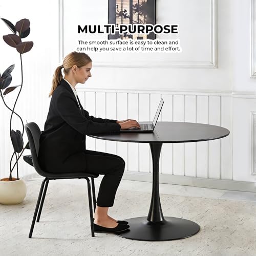 42" Tulip Table for 4-6 Persons Modern Round Dining Room Table, Mid-Cent...