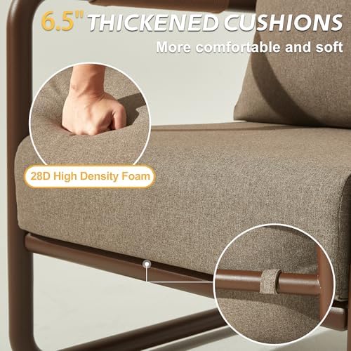 3 Piece Patio Outdoor Aluminum Swivel Rocking Chair with Coffee Table and 6.7...