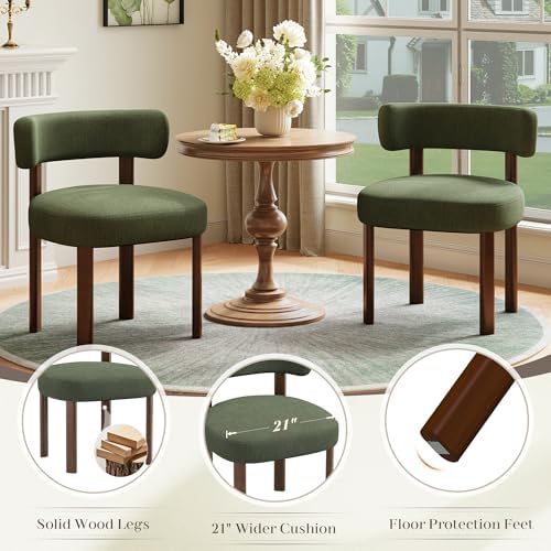 Wooden Dining Chairs Set of 4, Upholstered Kitchen Chairs with Solid Wood Leg...