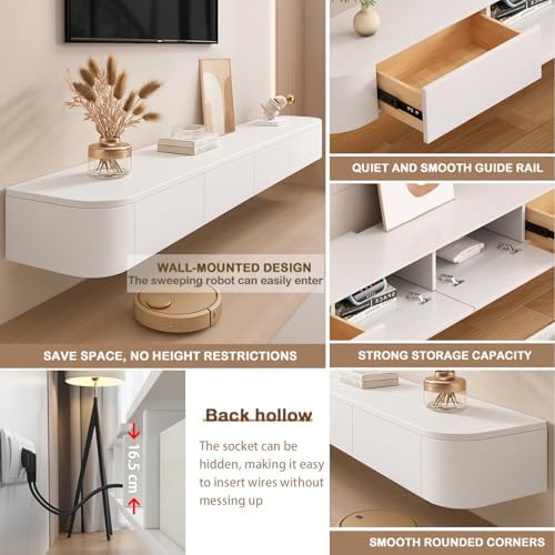 Modern Floating TV Stand | Wall-Mounted Entertainment Media Console | Large S...