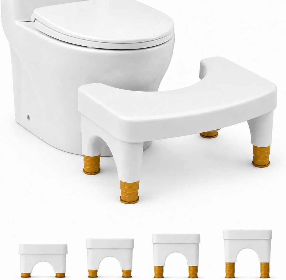 LGURT Height Adjustable Toilet Stool 6–9", Squatting Posture for Adults