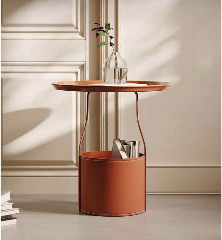 Living Room Furniture Nordic Sofa Side Table Saddle Leather Living Room Home ...