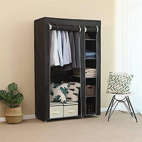 Wardrobe Black Canvas Closet Wardrobe Household Portable Clothes Shoe Storage...