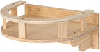 Space-Saving Wall Ladder: Solid Pine & Textured Rope Post for Apartments, 14 x 12 x 6.7 Inches