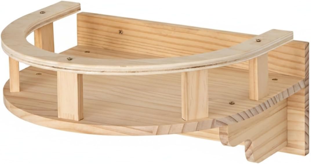 Space-Saving Wall Ladder: Solid Pine & Textured Rope Post for Apartments, 14 x 12 x 6.7 Inches